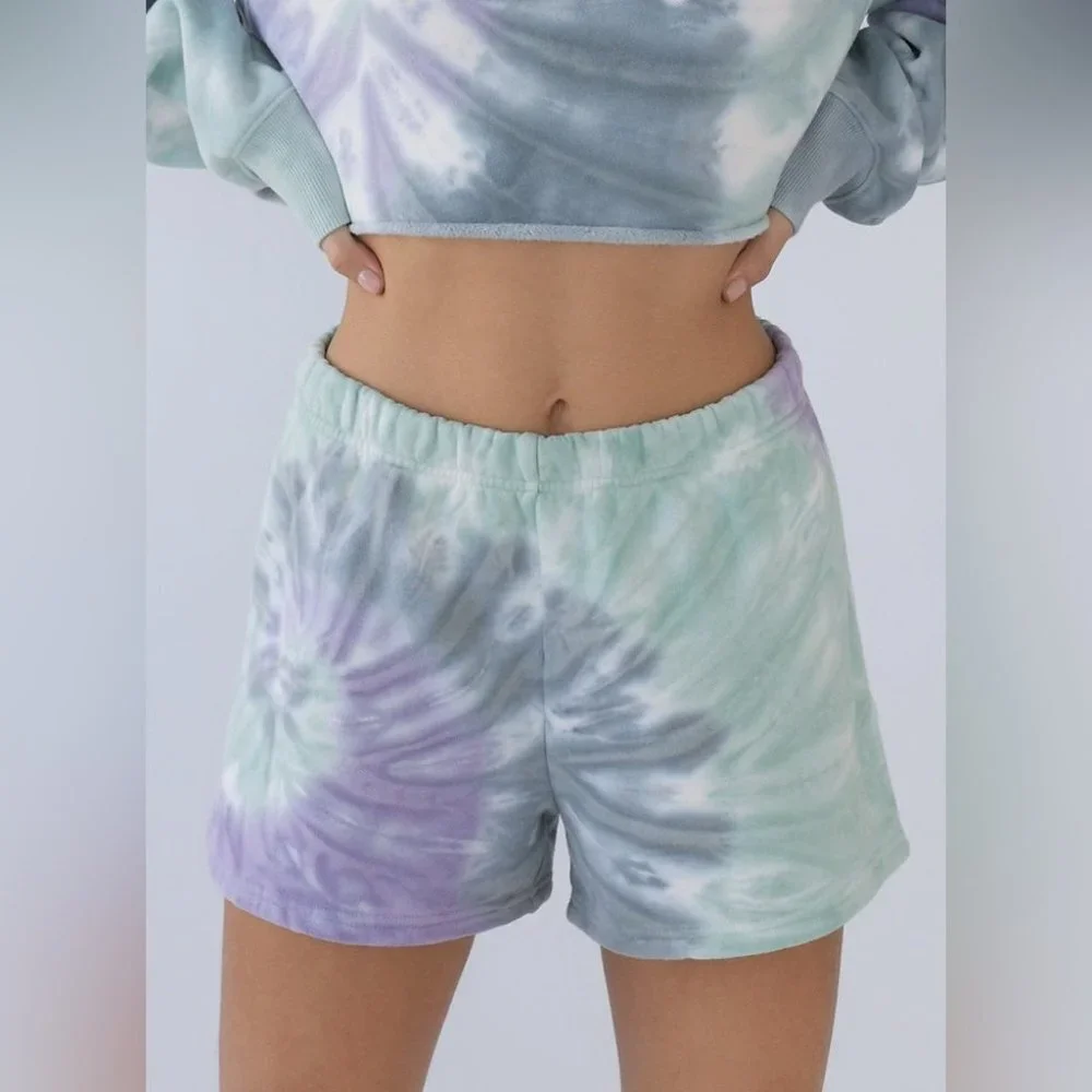 Aritzia TNA Cozy Fleece Perfect High Rise 3” Sweat Shorts Ombre Navy Grey XS - Picture 4 of 15